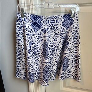 Parker Blue and White Geometric Mini Skirt